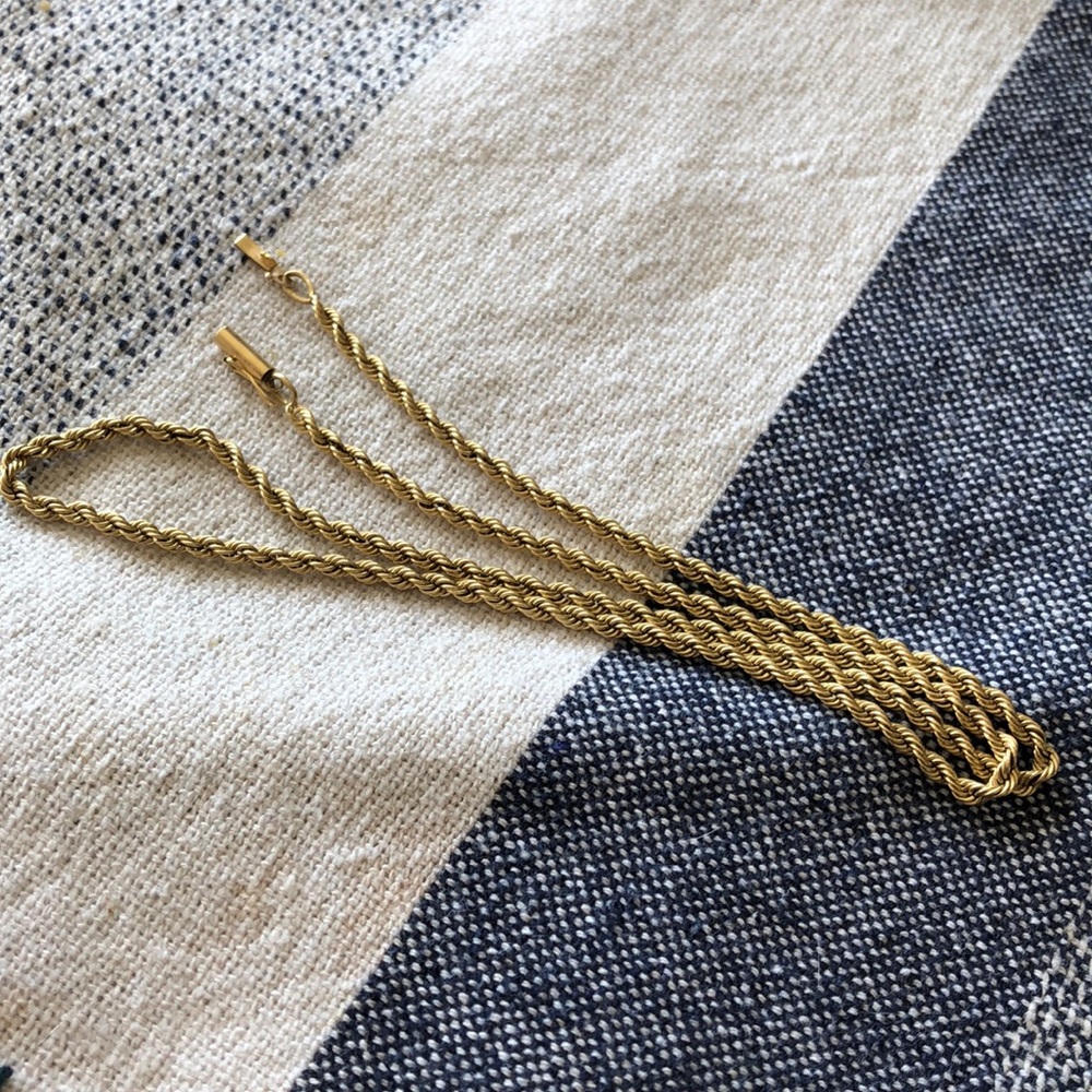 Solid 14K chain necklace with safety clasp